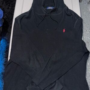 Ralph Lauren Black Hoodie with Red Logo